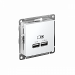 Розетка 2гн USB+USB с/у белый механизм AtlasDesign Systeme Electric (1/8/48) Розетка 2гн USB+USB с/у белый механизм AtlasDesign Systeme Electric (1/8/48)